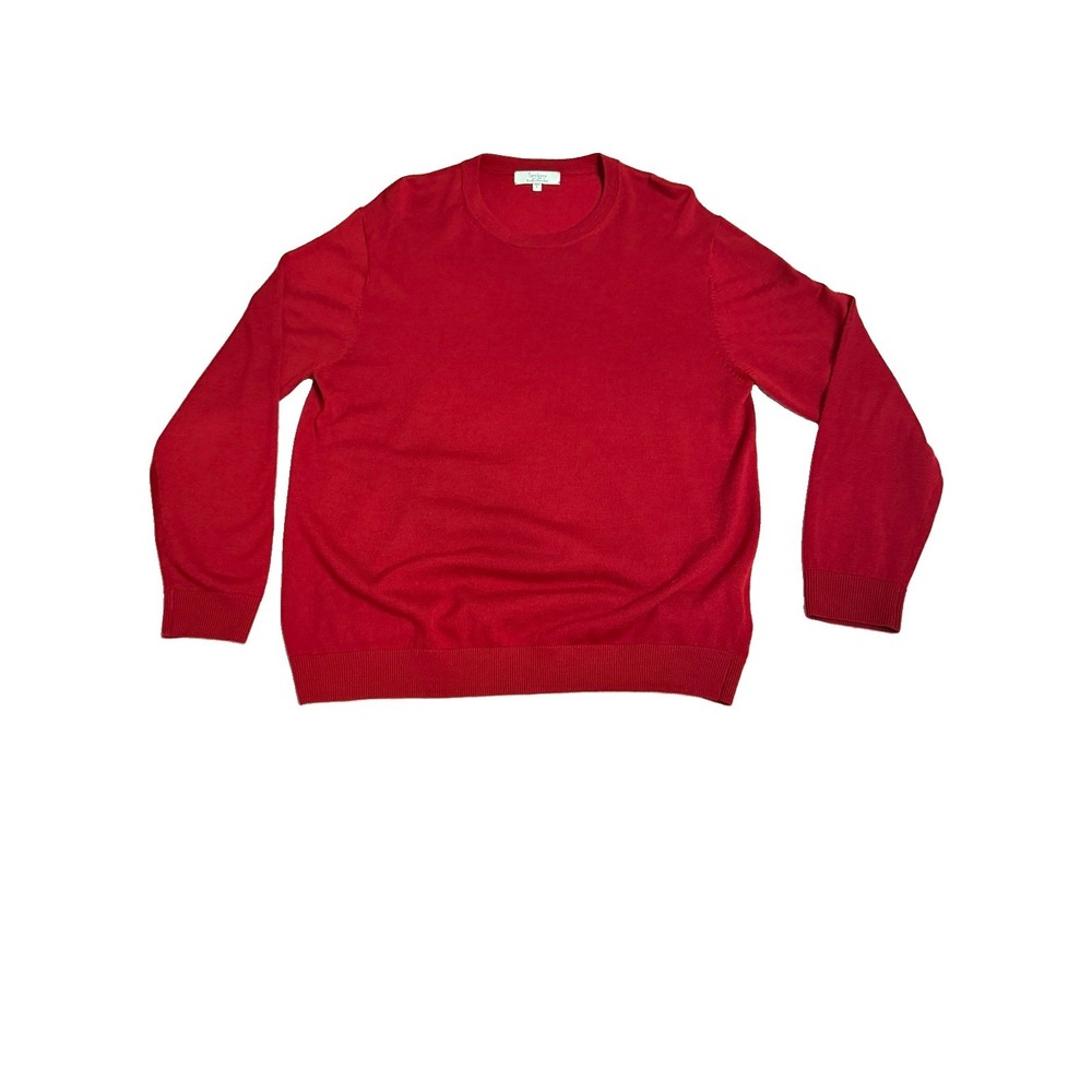 Turnbury Sweater Mens L Red Pullover Fine Merino Wool Jumper Holiday Colorful
